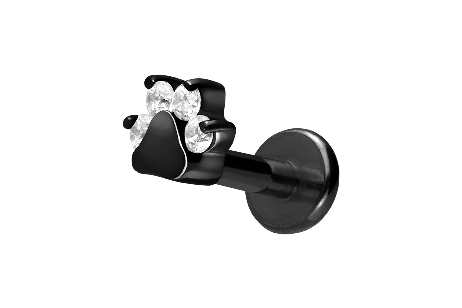 Titan Labret Piercing mit Innengewinde KRISTALLPFOTE